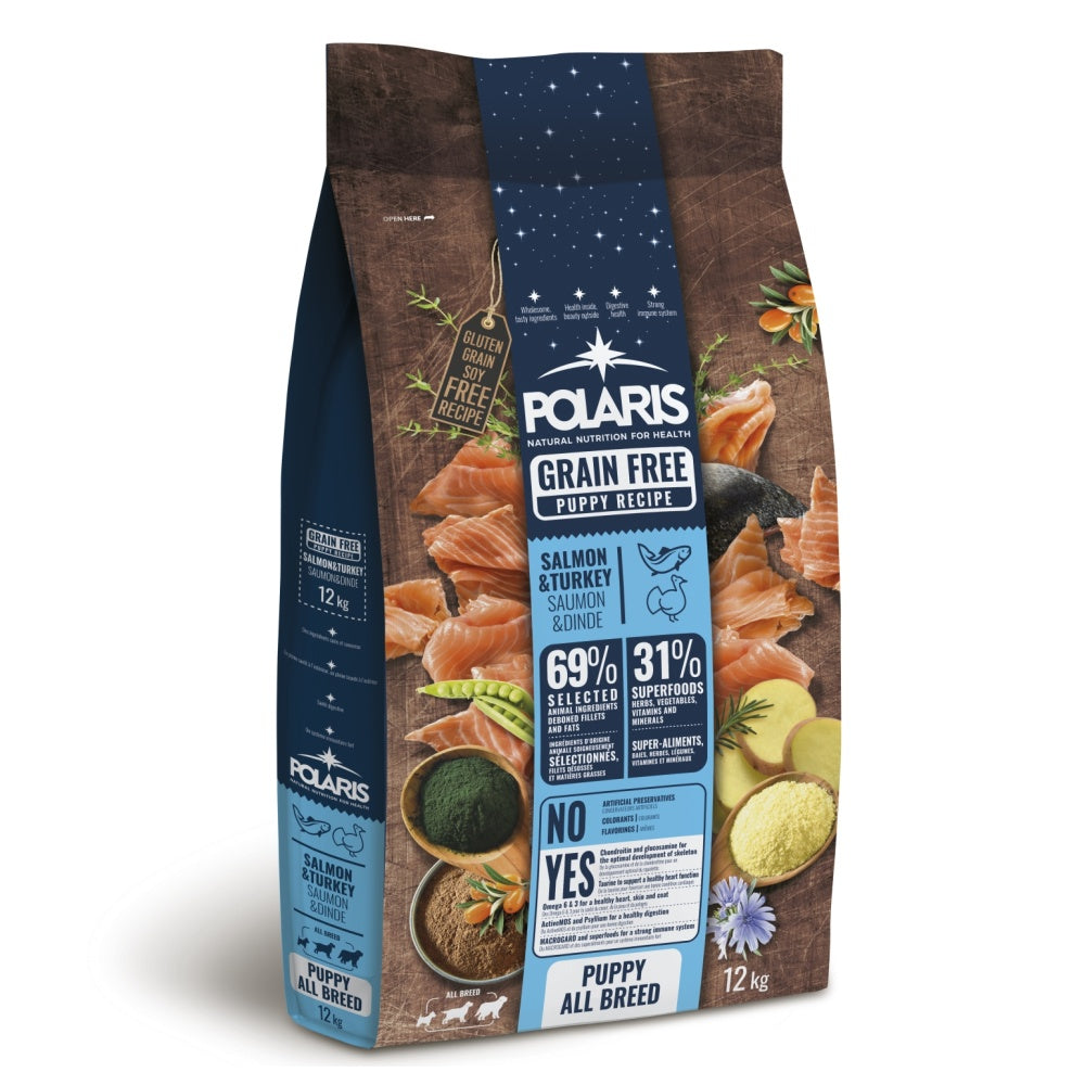 פולאריס לגורי כלבים מכל הגזעים ללא דגנים עם סלמון והודו טריים | Polaris