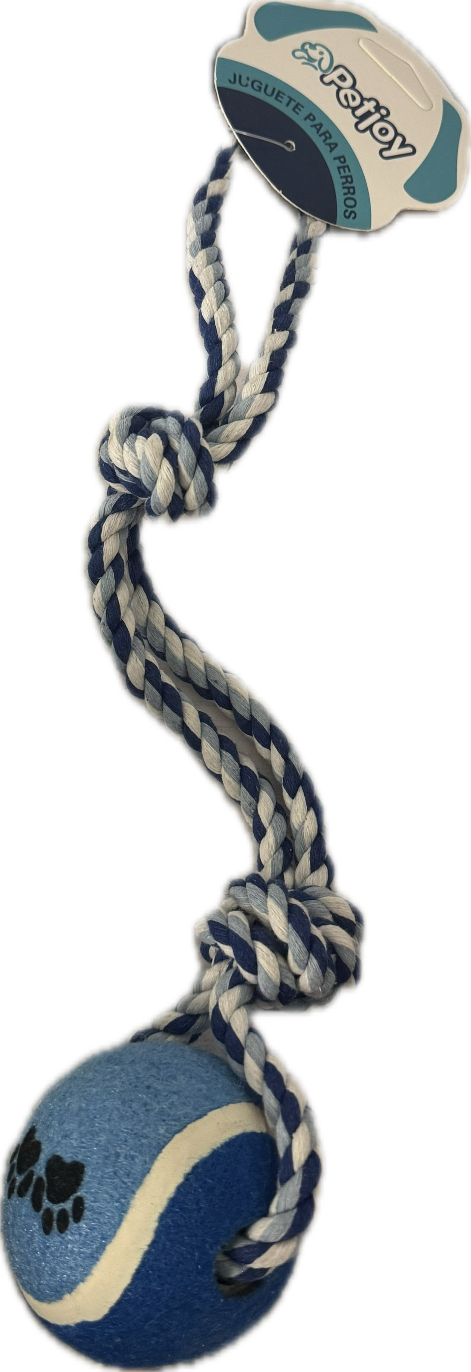 חבל משיכה עם כדור טניס בצבעים PETJOY