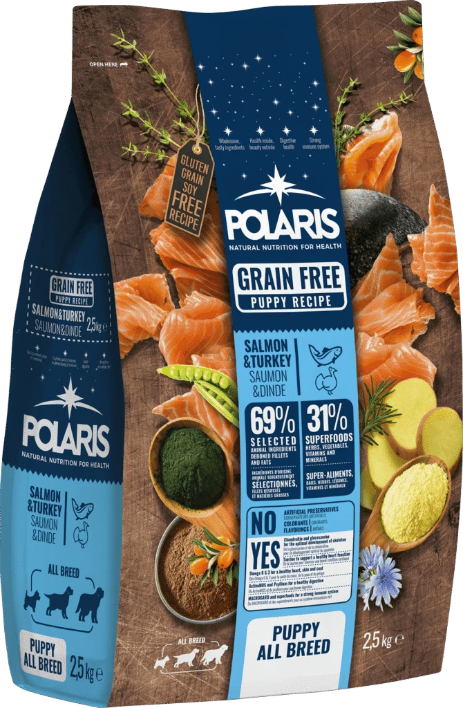 פולאריס לגורי כלבים מכל הגזעים ללא דגנים עם סלמון והודו טריים | Polaris