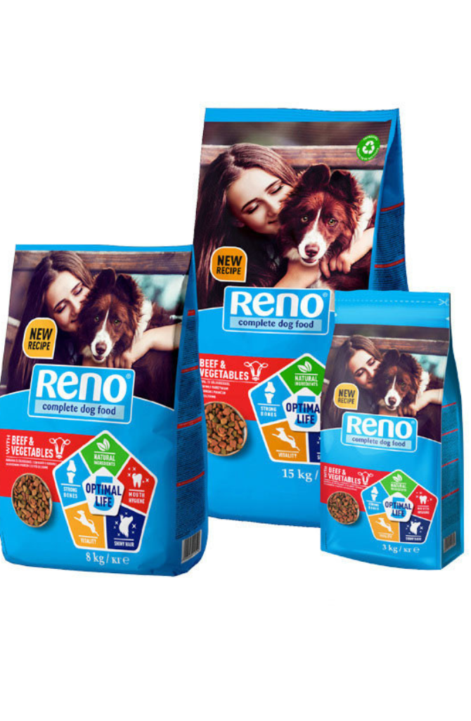 רינו מזון יבש אופטימל לייף 5 עם בקר | RENO Optimal Life 5
